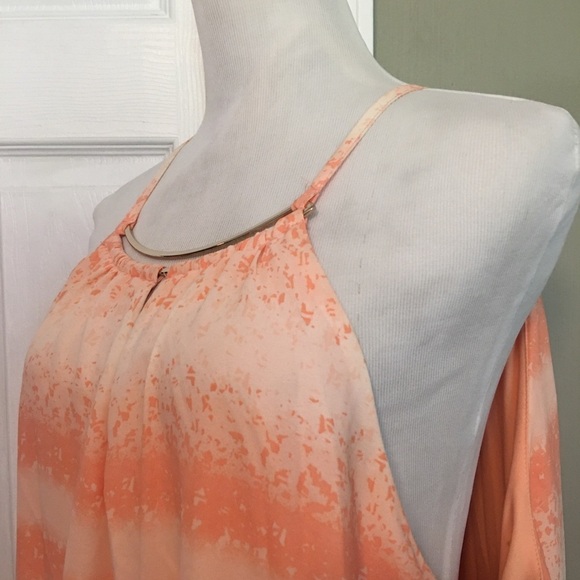 Luxology Peach & Purple Ombre Maxi Halter Style Dress Sz 20W - Picture 4 of 10